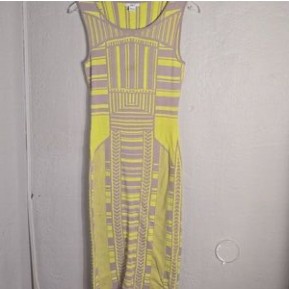 Bar III Yellow and Gray Maxi Dress